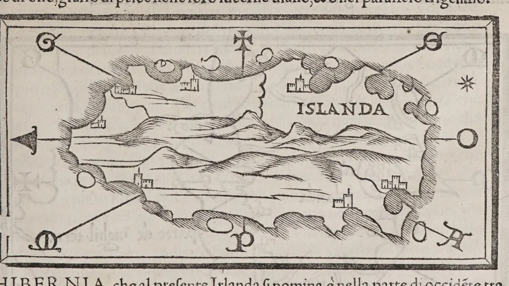 An illustration from Isolario di Benedetto Bordone nel qual si ragiona di tutte l'isole del mondo, con li lor nomi antichi & moderni, historie, fauole, & modi del loro viuere, & in qual parte del mare stanno, & in qual parallelo & clima giaciono, 1547, leaf 25