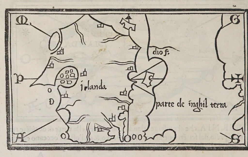 An illustration from Isolario di Benedetto Bordone nel qual si ragiona di tutte l'isole del mondo, con li lor nomi antichi & moderni, historie, fauole, & modi del loro viuere, & in qual parte del mare stanno, & in qual parallelo & clima giaciono, 1547, leaf 26