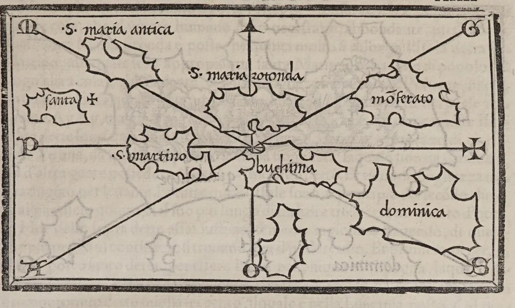 An illustration from Isolario di Benedetto Bordone nel qual si ragiona di tutte l'isole del mondo, con li lor nomi antichi & moderni, historie, fauole, & modi del loro viuere, & in qual parte del mare stanno, & in qual parallelo & clima giaciono, 1547, leaf 51