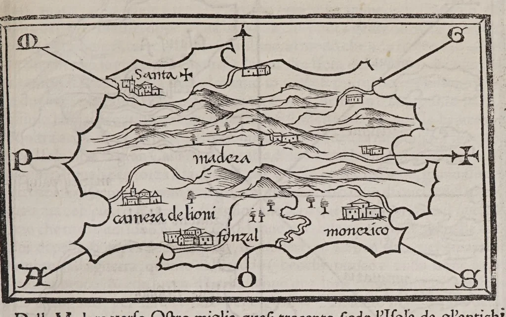 An illustration from Isolario di Benedetto Bordone nel qual si ragiona di tutte l'isole del mondo, con li lor nomi antichi & moderni, historie, fauole, & modi del loro viuere, & in qual parte del mare stanno, & in qual parallelo & clima giaciono, 1547, leaf 55