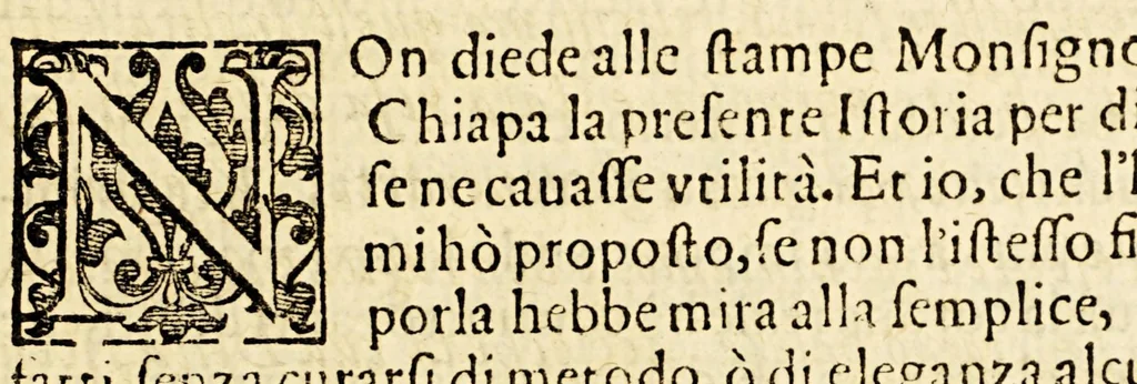 An illustration from Istoria ò breuissima relatione della distruttione dell' Indie Occidentali, 1630, leaf 19