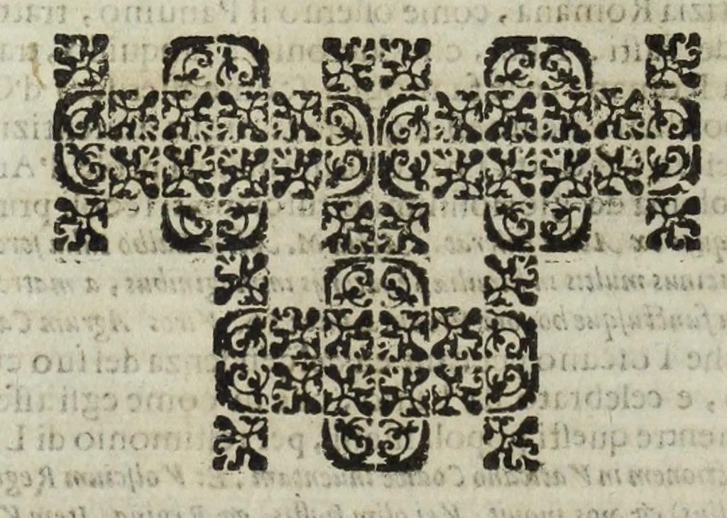 An illustration from Istoria genealogica delle famiglie nobili toscane et umbre, 1668, leaf 96