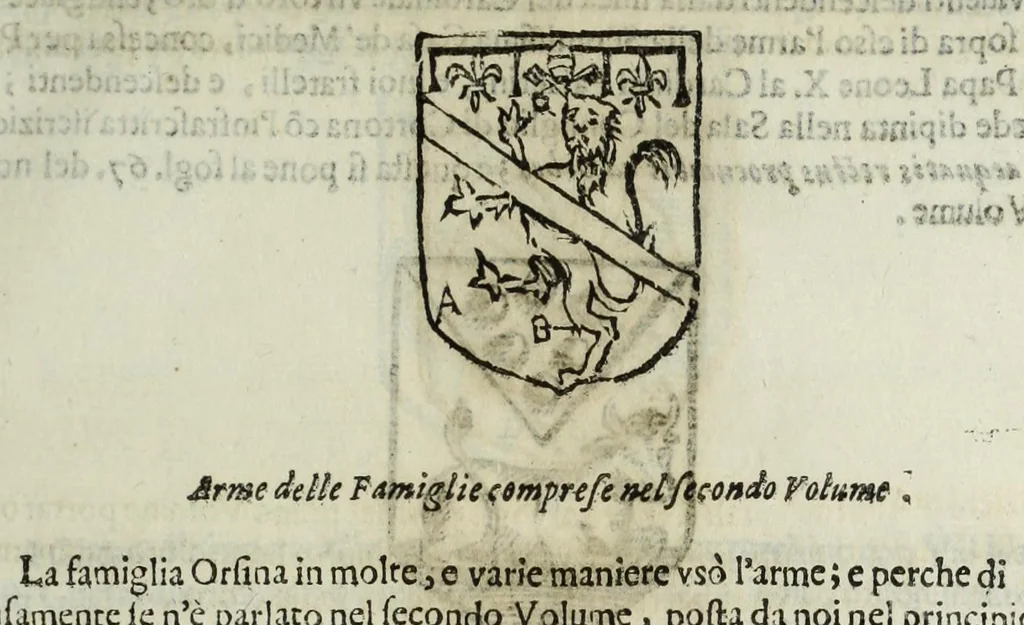 An illustration from Istoria genealogica delle famiglie nobili toscane et umbre, 1668, leaf 27