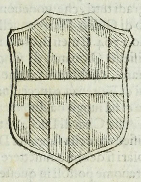 An illustration from Istoria genealogica delle famiglie nobili toscane et umbre, 1668, leaf 885