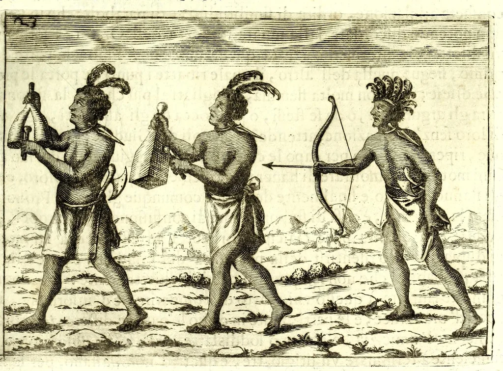 An illustration from Istorica descrizione de' tre' regni Congo, Matamba et Angola : situati nell'Etiopia inferiore occidentale e delle missioni apostoliche esercitateui da religiosi Capuccini, 1687, leaf 197