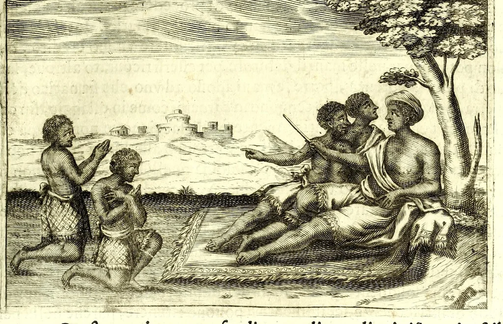 An illustration from Istorica descrizione de' tre' regni Congo, Matamba et Angola : situati nell'Etiopia inferiore occidentale e delle missioni apostoliche esercitateui da religiosi Capuccini, 1687, leaf 199