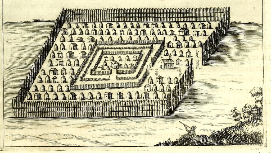 An illustration from Istorica descrizione de' tre' regni Congo, Matamba et Angola : situati nell'Etiopia inferiore occidentale e delle missioni apostoliche esercitateui da religiosi Capuccini, 1687, leaf 247