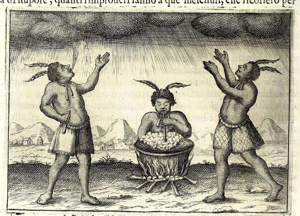 An illustration from Istorica descrizione de' tre' regni Congo, Matamba et Angola : situati nell'Etiopia inferiore occidentale e delle missioni apostoliche esercitateui da religiosi Capuccini, 1687, leaf 254