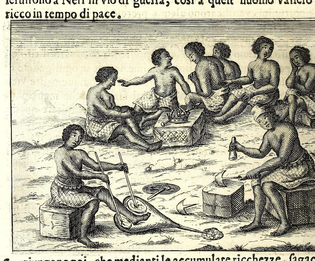 An illustration from Istorica descrizione de' tre' regni Congo, Matamba et Angola : situati nell'Etiopia inferiore occidentale e delle missioni apostoliche esercitateui da religiosi Capuccini, 1687, leaf 330