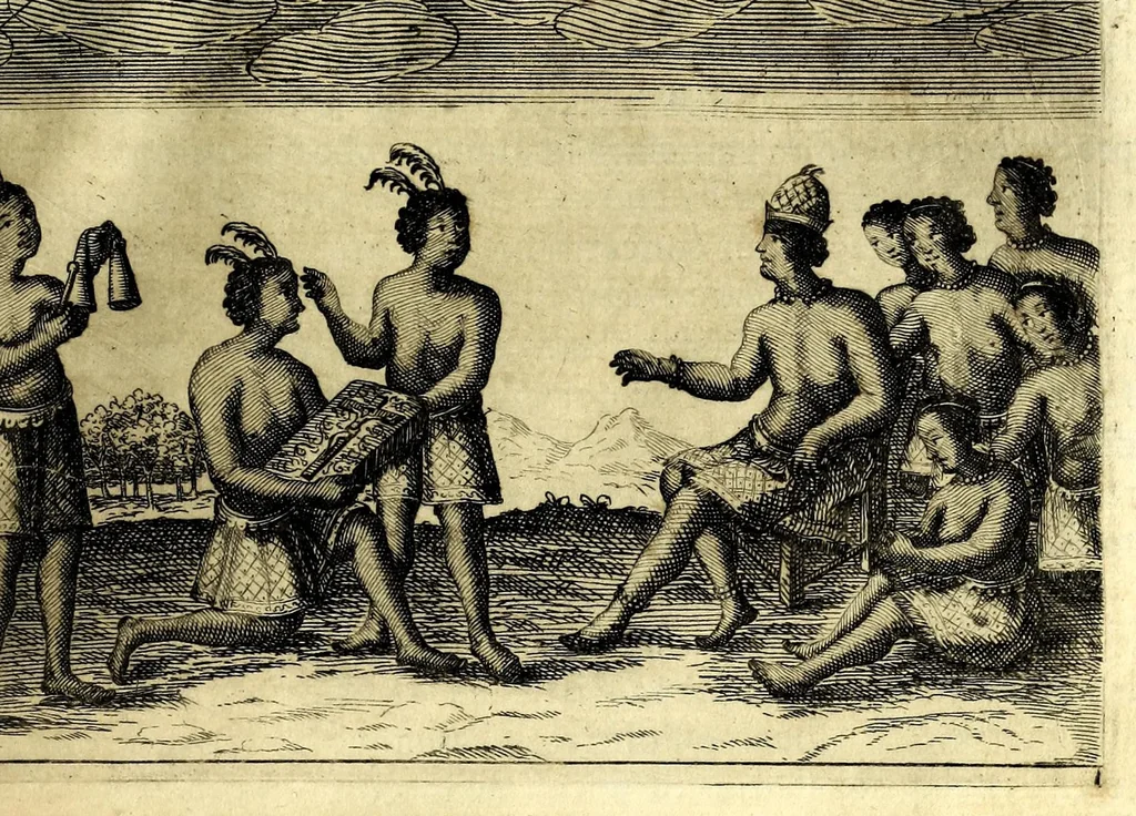 An illustration from Istorica descrizione de' tre' regni Congo, Matamba et Angola : situati nell'Etiopia inferiore occidentale e delle missioni apostoliche esercitateui da religiosi Capuccini, 1687, leaf 675