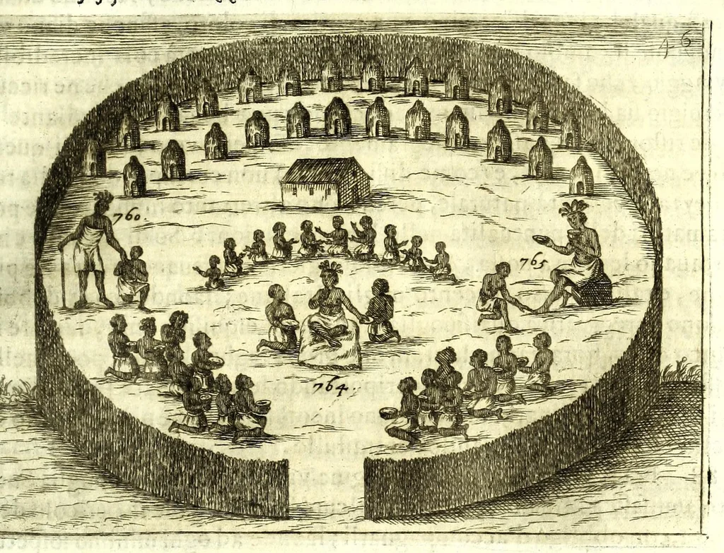An illustration from Istorica descrizione de' tre' regni Congo, Matamba et Angola : situati nell'Etiopia inferiore occidentale e delle missioni apostoliche esercitateui da religiosi Capuccini, 1687, leaf 739