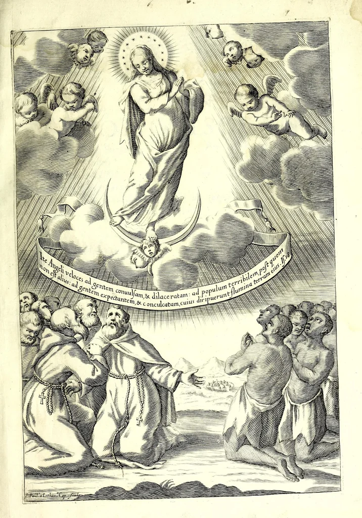 An illustration from Istorica descrizione de' tre' regni Congo, Matamba et Angola : situati nell'Etiopia inferiore occidentale e delle missioni apostoliche esercitateui da religiosi Capuccini, 1687, leaf 9