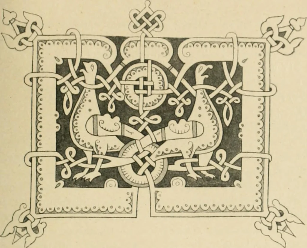 An illustration from Istoricheske ocherki po russkomu ornamentu v rukopisiakh, 1917, leaf 36