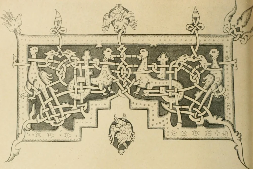 An illustration from Istoricheske ocherki po russkomu ornamentu v rukopisiakh, 1917, leaf 43