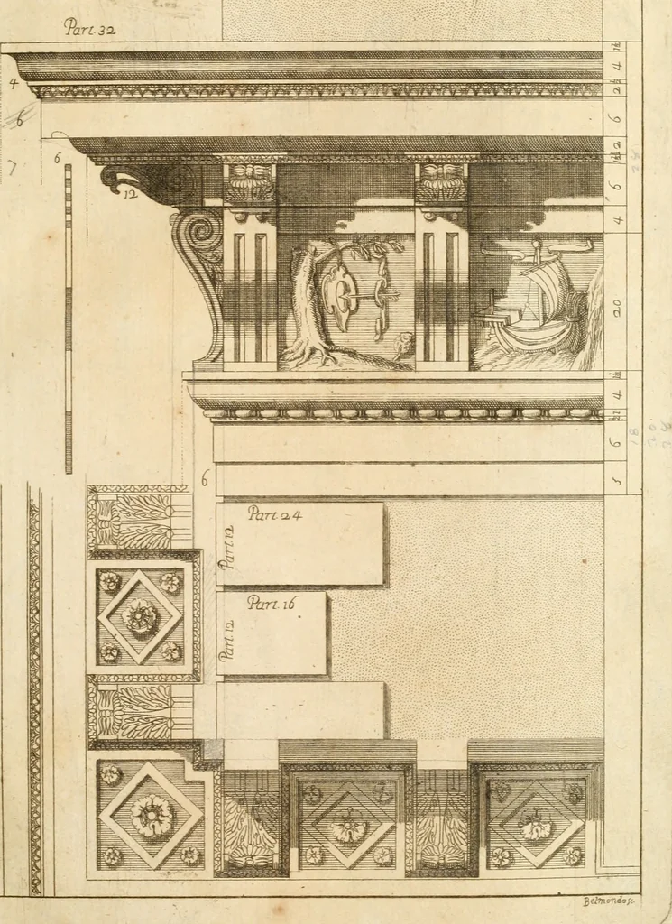 An illustration from Istruzioni elementari per indirizzo de' giovani allo studio dell' architettura civile : divise in libri tre', e dedicate alla maestà infinita di Dio Ottimo Massimo, 1760, leaf 110
