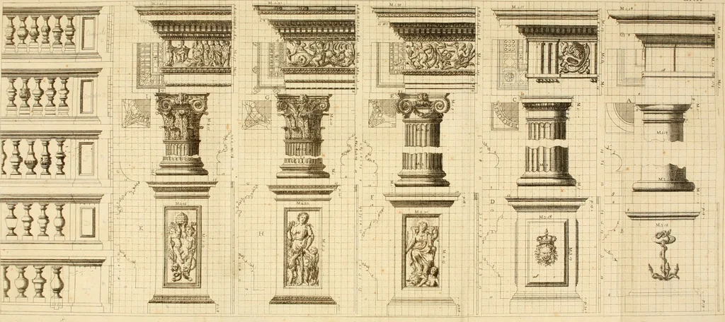 An illustration from Istruzioni elementari per indirizzo de' giovani allo studio dell' architettura civile : divise in libri tre', e dedicate alla maestà infinita di Dio Ottimo Massimo, 1760, leaf 131