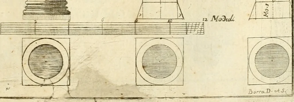 An illustration from Istruzioni elementari per indirizzo de' giovani allo studio dell' architettura civile : divise in libri tre', e dedicate alla maestà infinita di Dio Ottimo Massimo, 1760, leaf 80