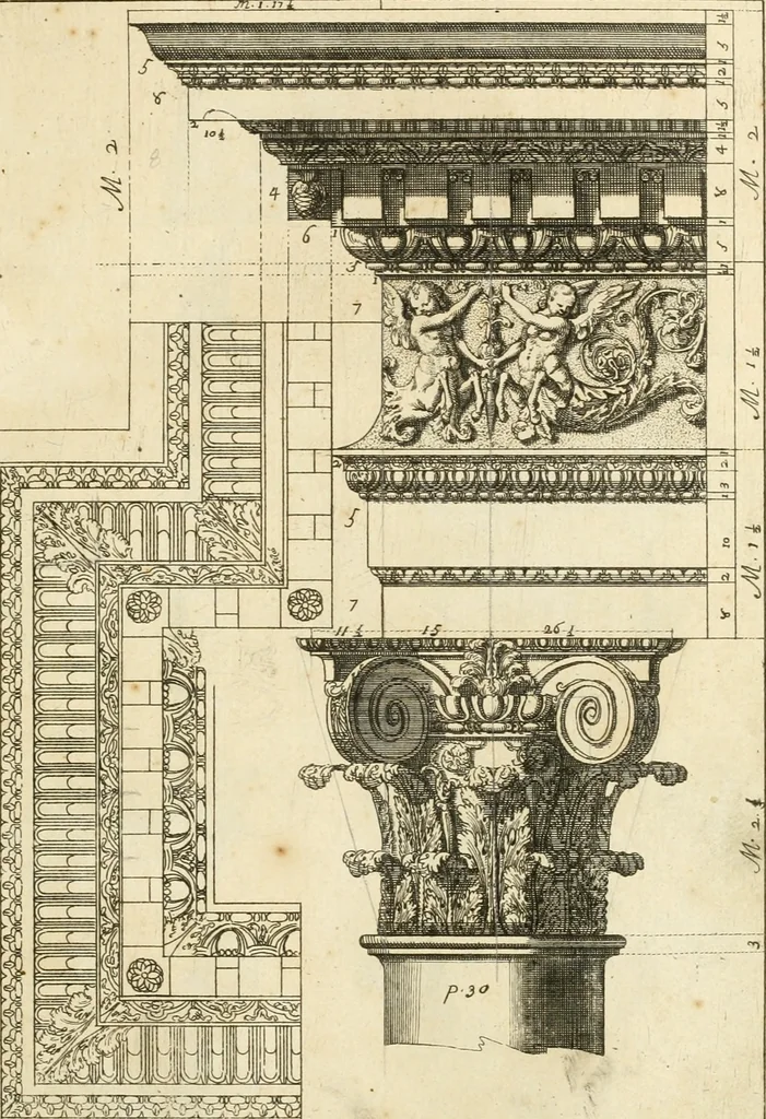 An illustration from Istruzioni elementari per indirizzo de' giovani allo studio dell' architettura civile : divise in libri tre', e dedicate alla maestà infinita di Dio Ottimo Massimo, 1760, leaf 90