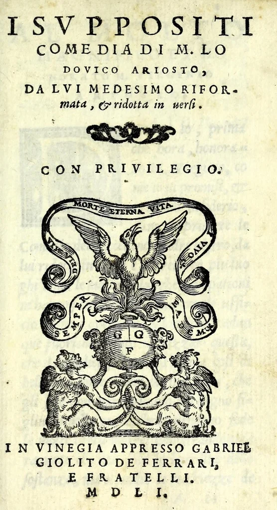 An illustration from I svppositi : comedia, 1551, leaf 9