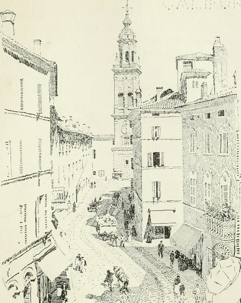 An illustration from Italian backgrounds, 1907, leaf 136