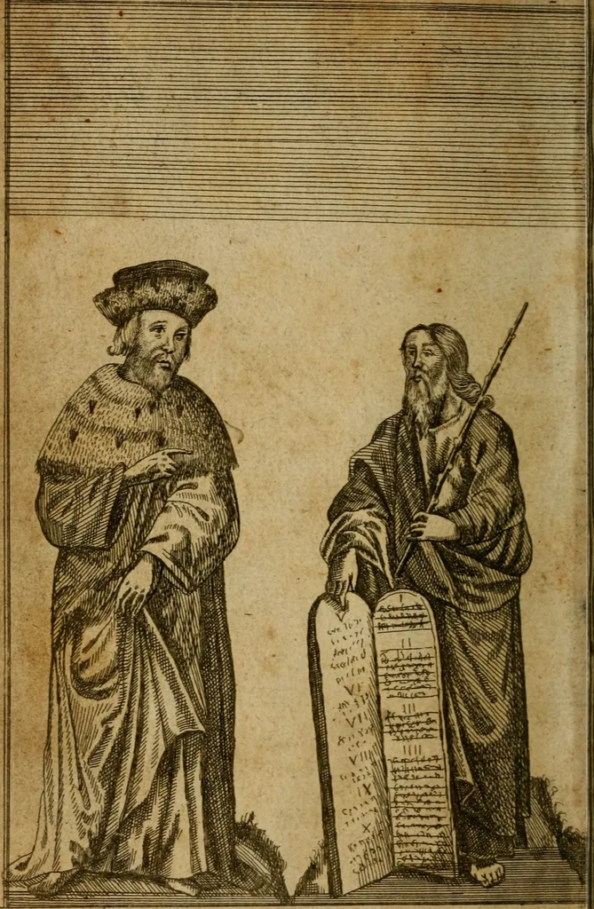 An illustration from The Italian convert : news from Italy of a second Moses; or, The life of Galeacius Caracciolus, the noble Marquess of Vico, containing the story of his admirable conversion from popery, and forsaking of a rich marquesdom for the Gospels sake. Illustrated with several figures, 1677, leaf 9
