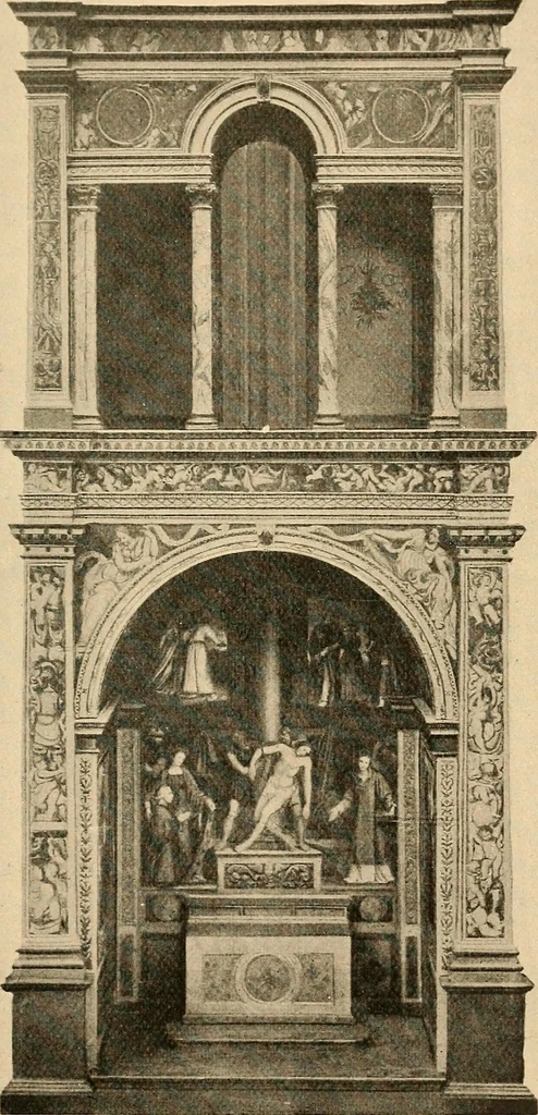 An illustration from Italian wall decorations of the 15th and 16th centuries : A handbook to the models, illustrating interiors of Italian buildings, in the Victoria and Albert museum, South Kensington, 1901, leaf 78