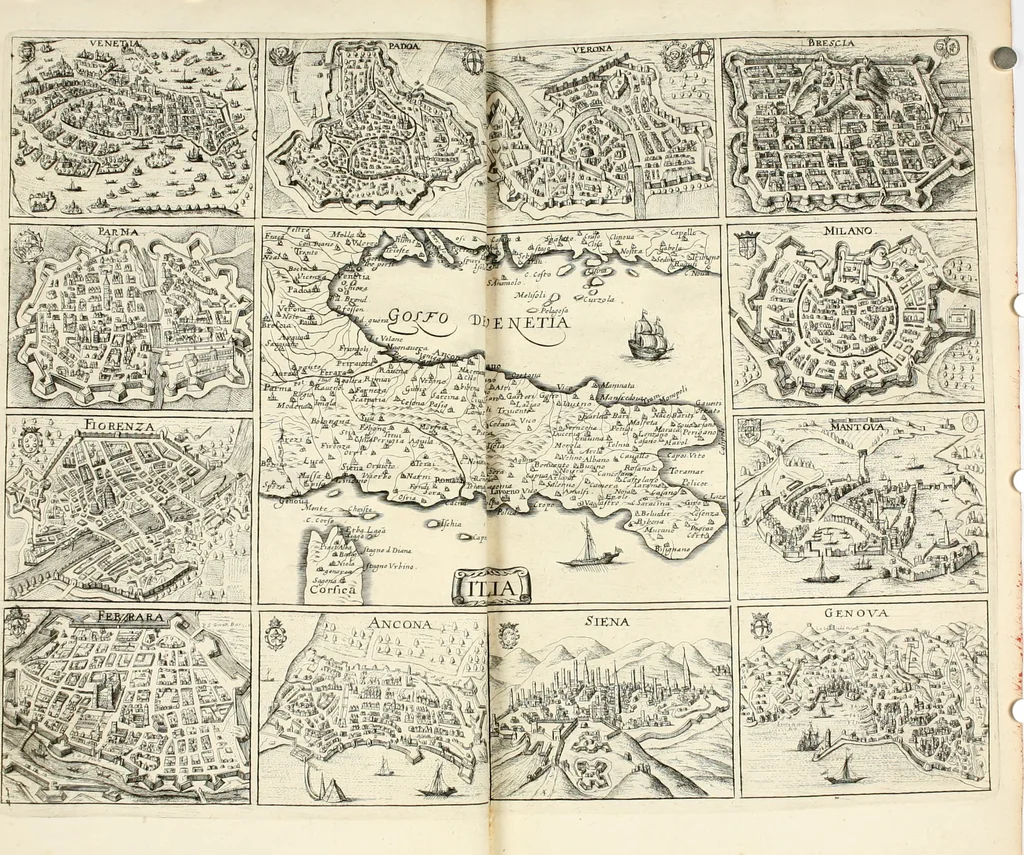 An illustration from Italy, in its original glory, ruine and revival : being an exact survey of the whole geography, and history of that famous country : with the adjacent islands of Sicily, Malta, &c. : and whatever is remarkable in Rome (the mistress of the world) and all those towns and territories, mentioned in antient and modern authors, 1660, leaf 23