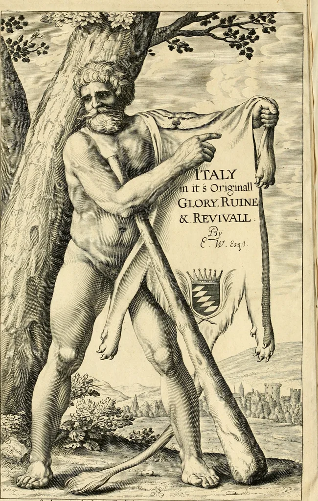 An illustration from Italy, in its original glory, ruine and revival : being an exact survey of the whole geography, and history of that famous country : with the adjacent islands of Sicily, Malta, &c. : and whatever is remarkable in Rome (the mistress of the world) and all those towns and territories, mentioned in antient and modern authors, 1660, leaf 5