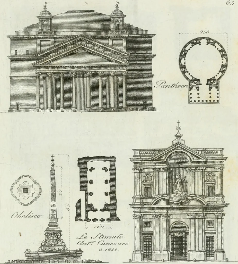An illustration from Itinerario figurato degli edifizi più rimarchevoli di Roma, 1835, leaf 142