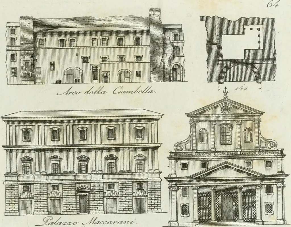 An illustration from Itinerario figurato degli edifizi più rimarchevoli di Roma, 1835, leaf 144