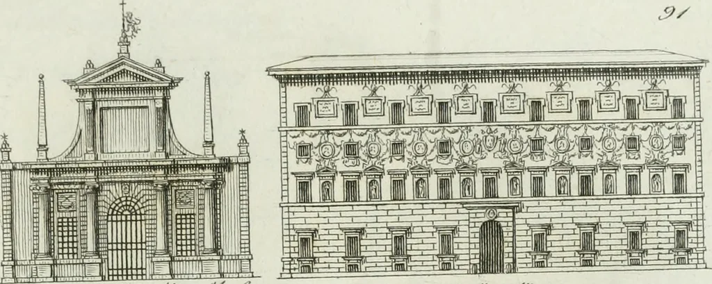 An illustration from Itinerario figurato degli edifizi più rimarchevoli di Roma, 1835, leaf 198