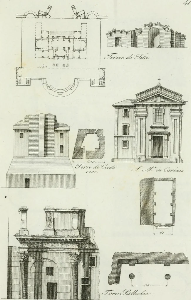 An illustration from Itinerario figurato degli edifizi più rimarchevoli di Roma, 1835, leaf 98
