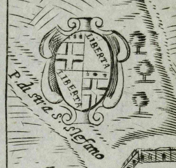 An illustration from Itinerario, ouero, Noua descrittione de' viaggi principali d'Italia : nella quale si ha piena notitia di tutte le cose più notabili, & degne d'esser vedute, 1688, leaf 208