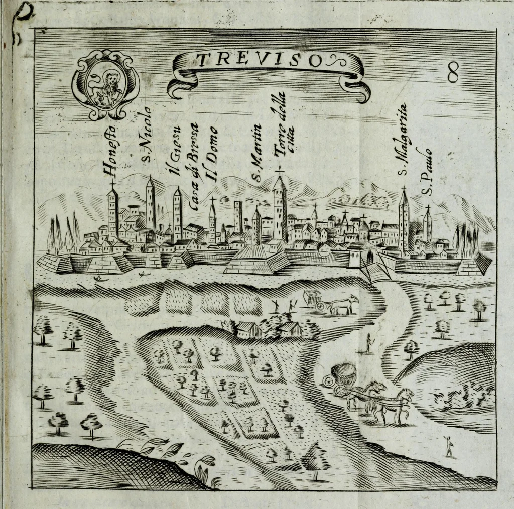 An illustration from Itinerario, ouero, Noua descrittione de' viaggi principali d'Italia : nella quale si ha piena notitia di tutte le cose più notabili, & degne d'esser vedute, 1688, leaf 33