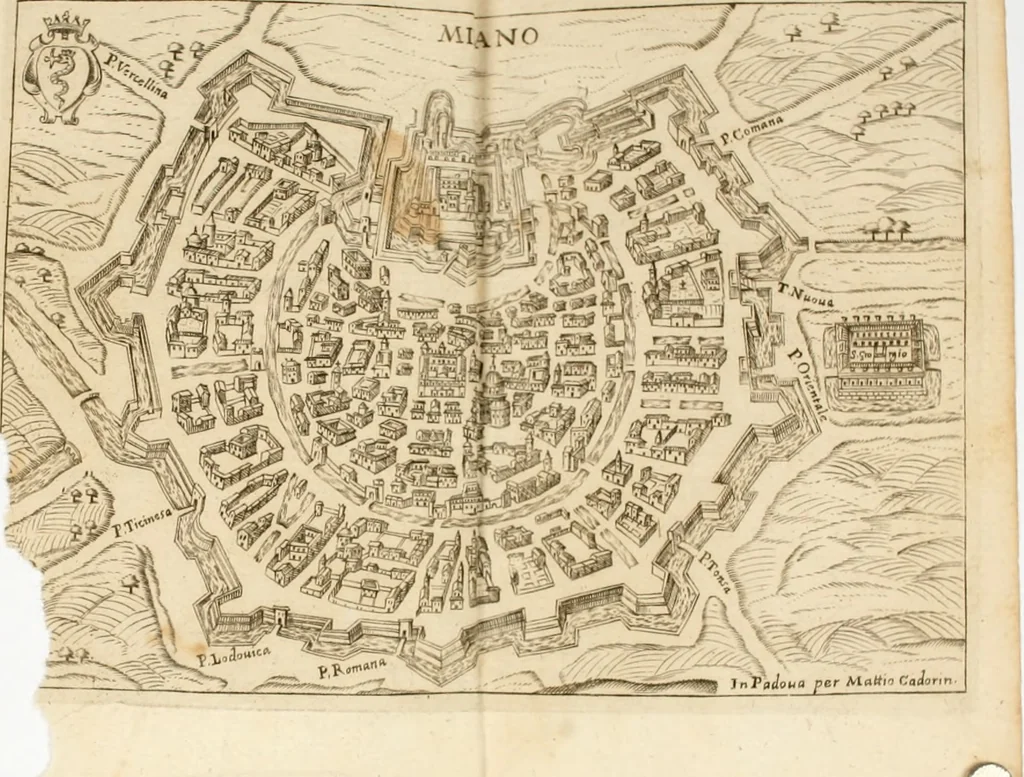 An illustration from Itinerario, o vero noua descrittione de' viaggi principali d'Italia, nella quale si hà piena notitia di tutte le cose più notabili, & degne d'ester vedute, 1669, leaf 183