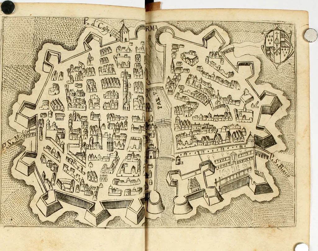 An illustration from Itinerario, o vero noua descrittione de' viaggi principali d'Italia, nella quale si hà piena notitia di tutte le cose più notabili, & degne d'ester vedute, 1669, leaf 219