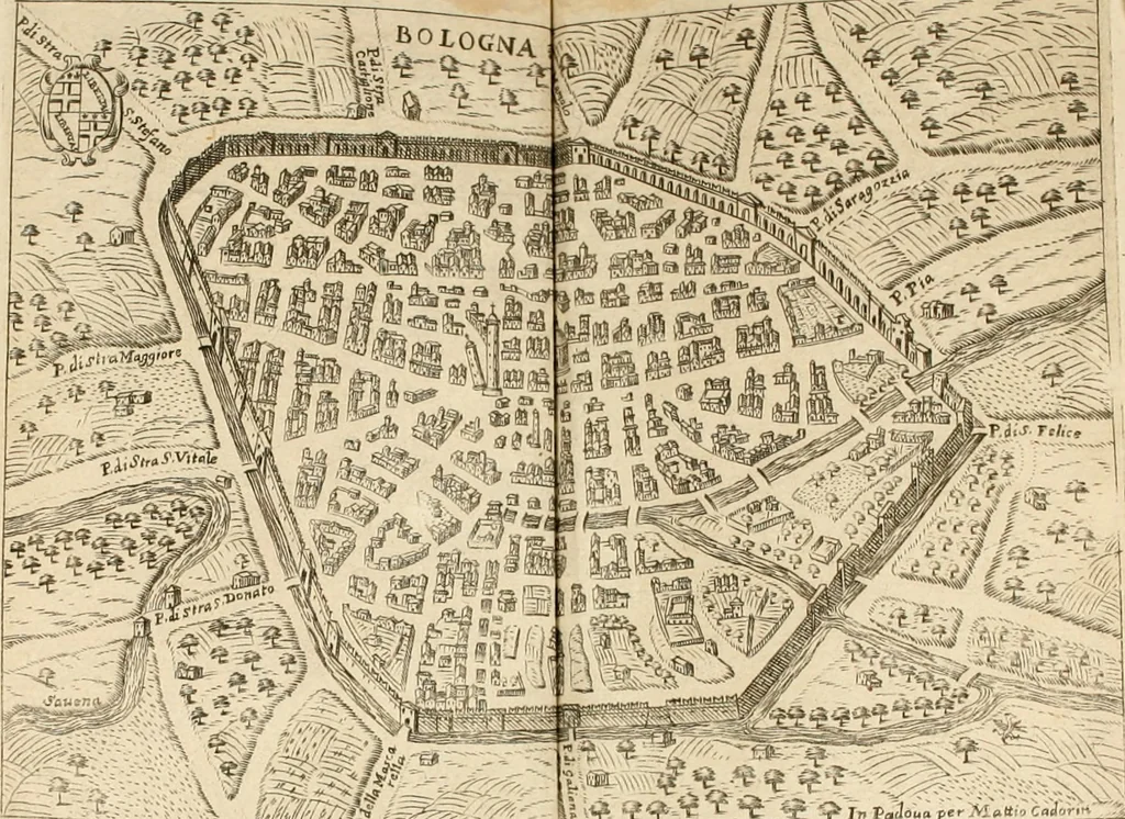 An illustration from Itinerario, o vero noua descrittione de' viaggi principali d'Italia, nella quale si hà piena notitia di tutte le cose più notabili, & degne d'ester vedute, 1669, leaf 233