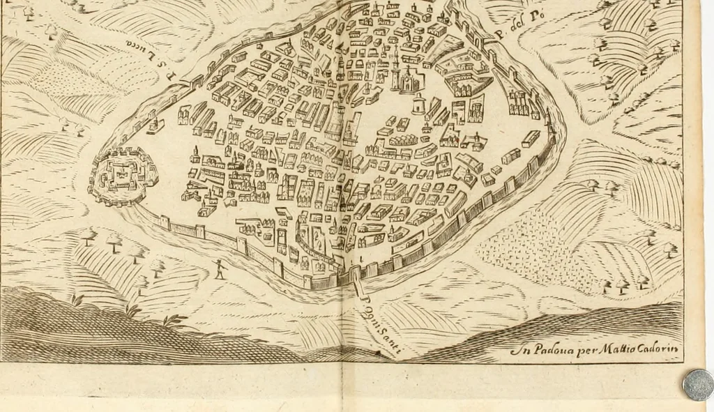An illustration from Itinerario, o vero noua descrittione de' viaggi principali d'Italia, nella quale si hà piena notitia di tutte le cose più notabili, & degne d'ester vedute, 1669, leaf 281