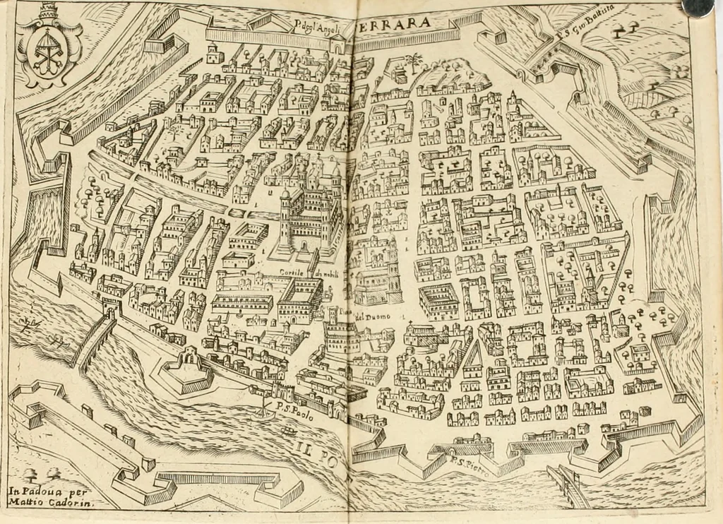 An illustration from Itinerario, o vero noua descrittione de' viaggi principali d'Italia, nella quale si hà piena notitia di tutte le cose più notabili, & degne d'ester vedute, 1669, leaf 293