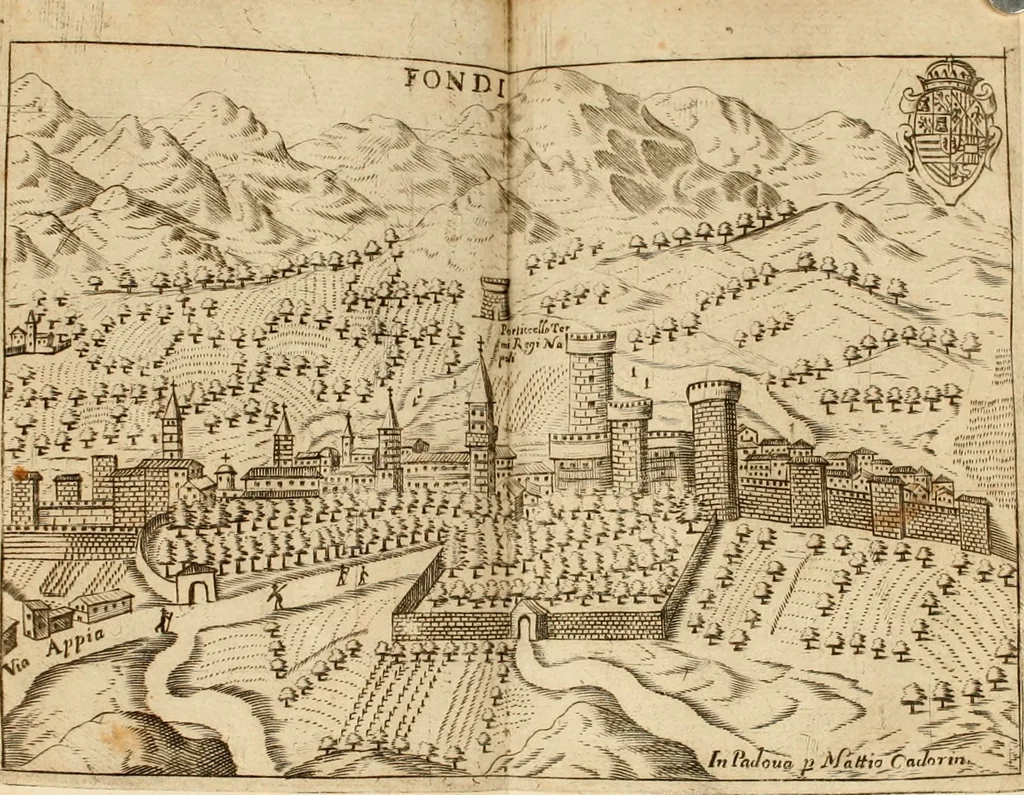 An illustration from Itinerario, o vero noua descrittione de' viaggi principali d'Italia, nella quale si hà piena notitia di tutte le cose più notabili, & degne d'ester vedute, 1669, leaf 527