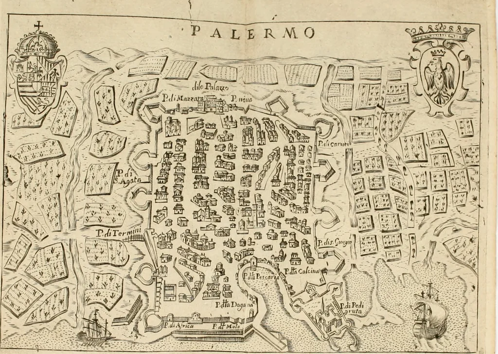 An illustration from Itinerario, o vero noua descrittione de' viaggi principali d'Italia, nella quale si hà piena notitia di tutte le cose più notabili, & degne d'ester vedute, 1669, leaf 642
