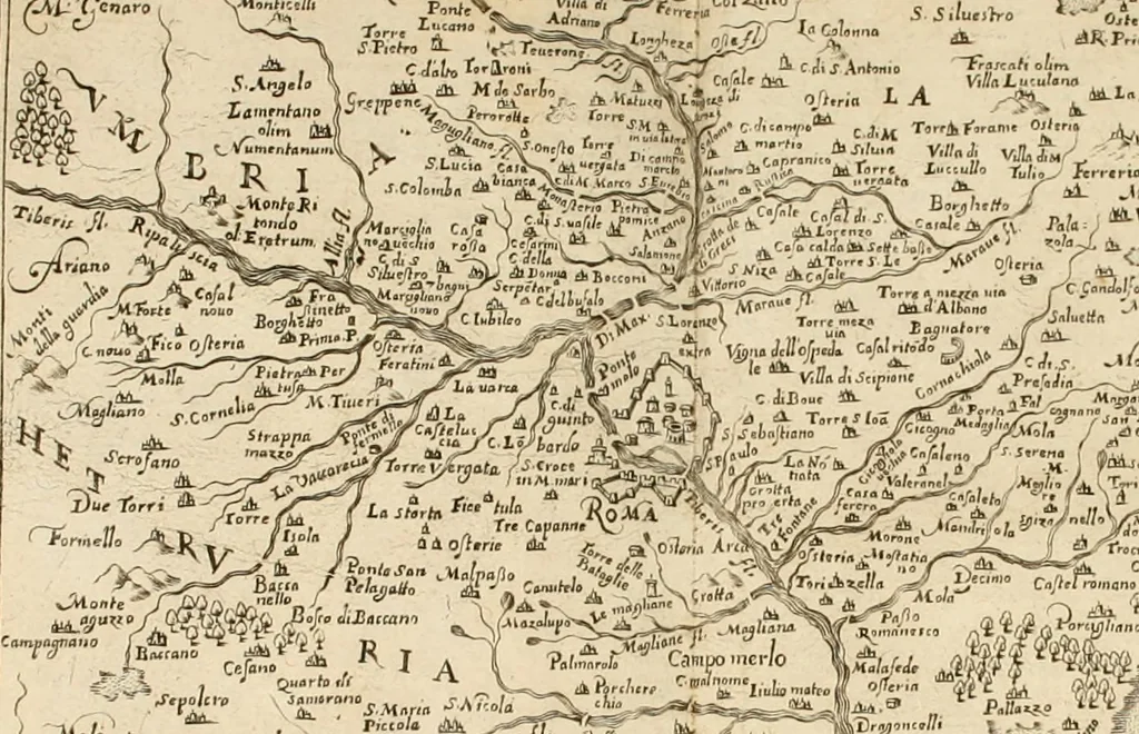 An illustration from Itinerario, o vero noua descrittione de' viaggi principali d'Italia, nella quale si hà piena notitia di tutte le cose più notabili, & degne d'ester vedute, 1669, leaf 674