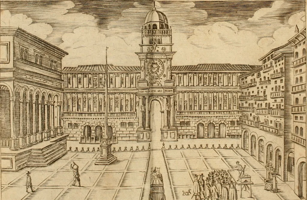 An illustration from Itinerario, o vero noua descrittione de' viaggi principali d'Italia, nella quale si hà piena notitia di tutte le cose più notabili, & degne d'ester vedute, 1669, leaf 91