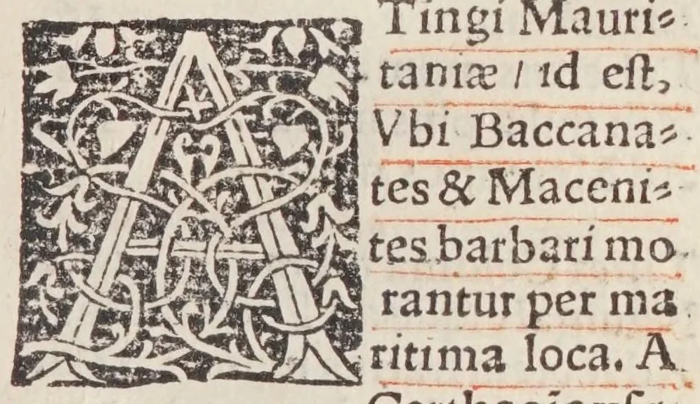 An illustration from Itinerarivm prouinciarum omniũ Antonini Augusti : cum fragmento eiusdem, necnon indice haudquaq[uam] aspernãdo, 1512, leaf 19