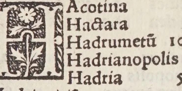 An illustration from Itinerarivm prouinciarum omniũ Antonini Augusti : cum fragmento eiusdem, necnon indice haudquaq[uam] aspernãdo, 1512, leaf 253