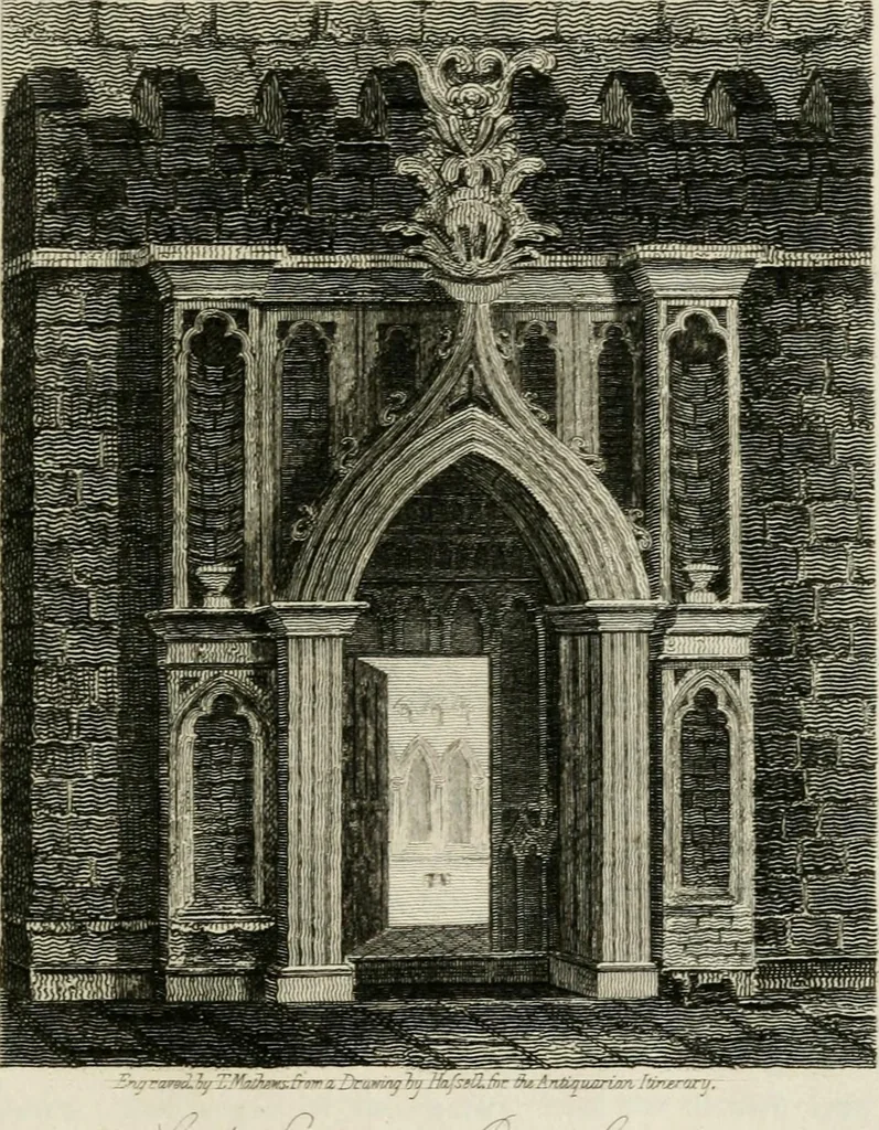 An illustration from The antiquarian itinerary, comprising specimens of architecture, monastic, castellated, and domestic; with other vestiges of antiquity in Great Britain. Accompanied with descriptions, 1815, leaf 18