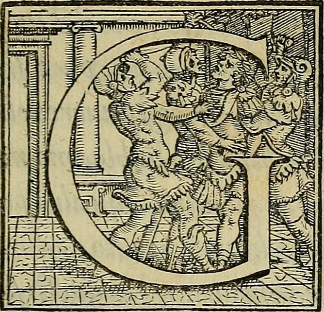 An illustration from I tre libri di Messer Giovan Battista Svsio della ingivstitia del dvello : et di coloro, che lo permettono : all'invittiss et Christianissimo Henrico Secondo Re di Francia, 1558, leaf 76
