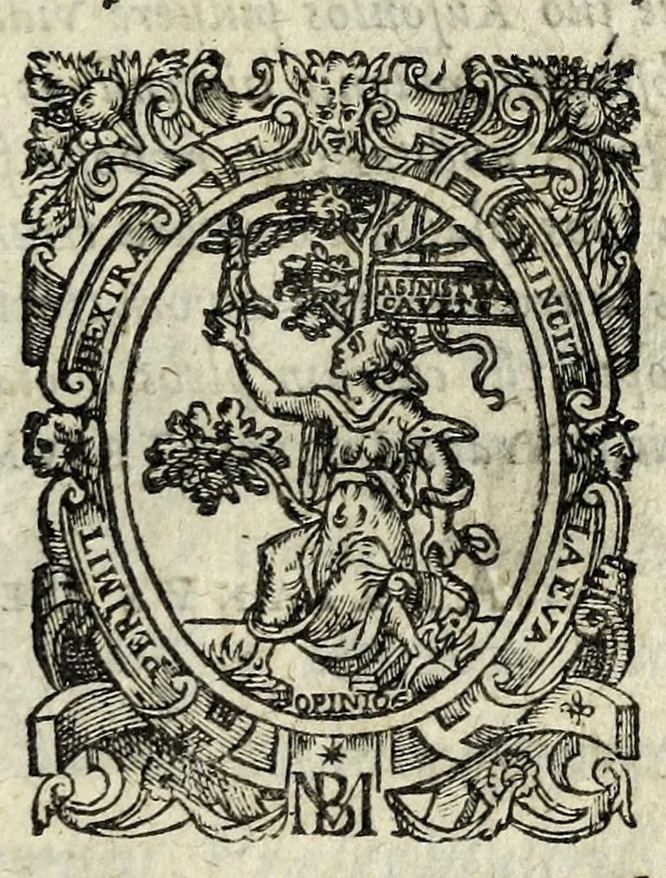 An illustration from Iulij Caesaris Bulengeri Iuliodunensis Liber de spolijs bellicis, trophaeis, arcubus triumphalibus, & pompa triumphi : cui accessit liber Onuphrij Panuini Veronensis De triumpho & De ludis circensibus, 1601, leaf 5
