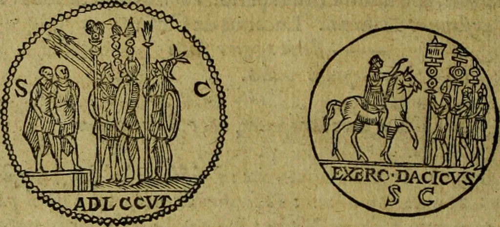 An illustration from Iusti LipsI De militia romana libri quinque : commentarius ad Polybium, 1602, leaf 197