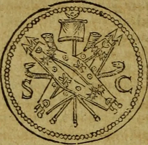 An illustration from Iusti LipsI De militia romana libri quinque : commentarius ad Polybium, 1602, leaf 389